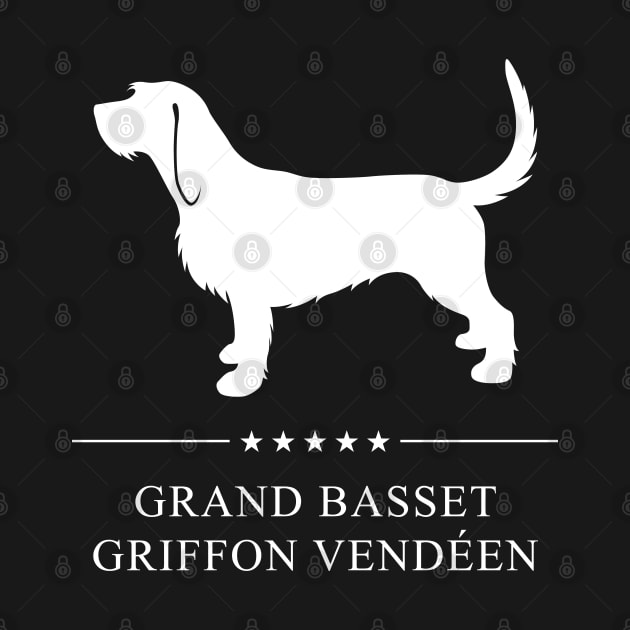 Grand Basset Griffon Vendeen Dog White Silhouette by millersye