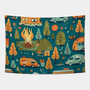 Summer Camping Trip Tapestry