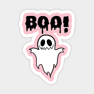 Adorable Ghost with a Playful 'BOO': Halloween Cuteness Unleashed Magnet