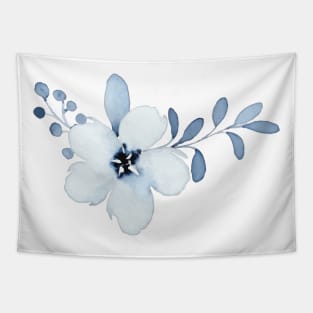 Blue Watercolor Wild Flower Tapestry