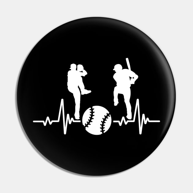 Baseball Heartbeat For Baseball Players And Fans Pin by CardRingDesign