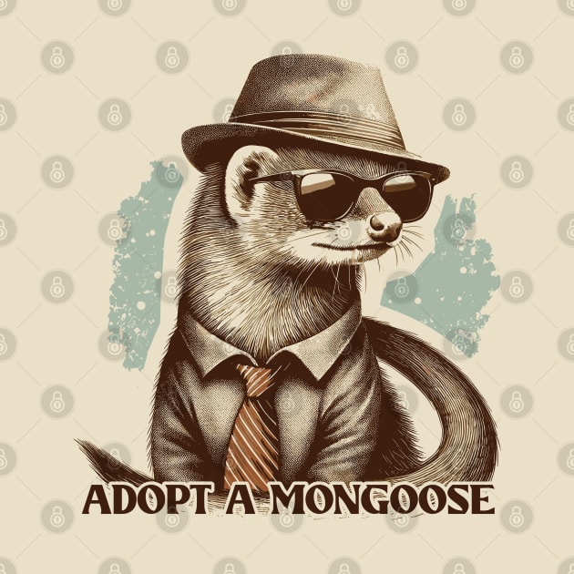 Adopt A Mongoose // Vintage Funny Design by Trendsdk