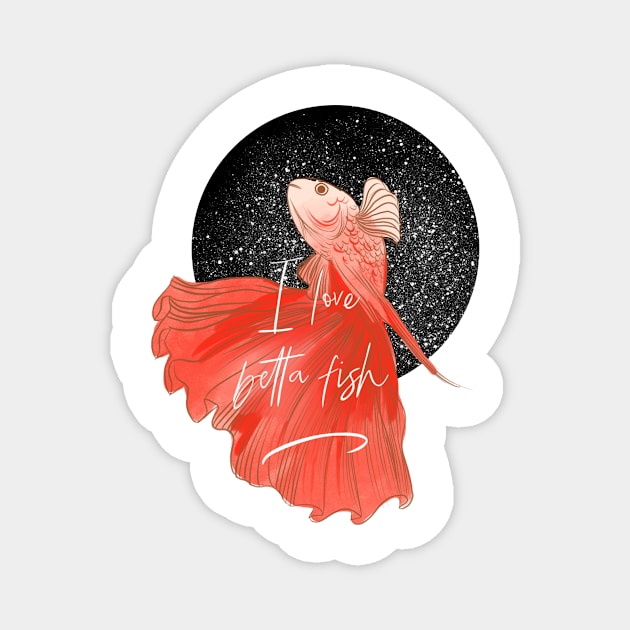 I love betta fish Magnet by meisanmui