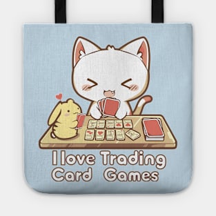 Cat I love trading card games Tote