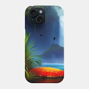 Abstract Landscape With Waterfall Phone Case