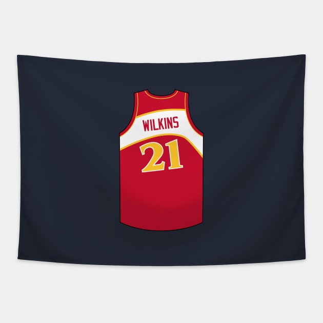 Dominique Wilkins Atlanta Jersey Qiangy Tapestry by qiangdade