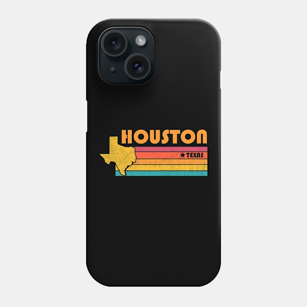 Houston Texas Vintage Distressed Souvenir Phone Case by NickDezArts