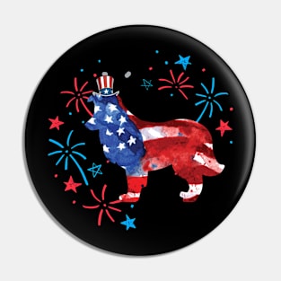 Sheltie Uncle Sam Hat 4Th Of July Pin