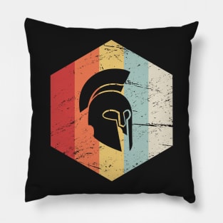 Retro Sparta Helmet Icon Pillow