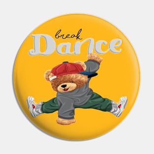 BREAK DANCER BEAR Pin