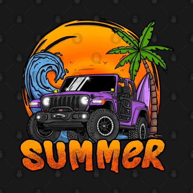 Purple Jeep Wrangler Summer Holiday by 4x4 Sketch