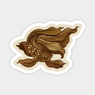 Lined hand drawn betta fish. Magnet