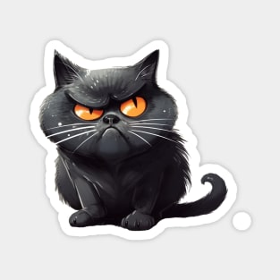 Funny Black Cat, Annoyed looking Cat Magnet