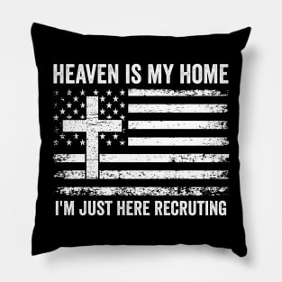 Heaven Is My Home Christian USA Religious Cross America Pillow