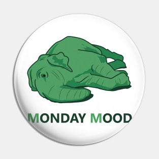 Monday Mood of a tired green elephant Pin