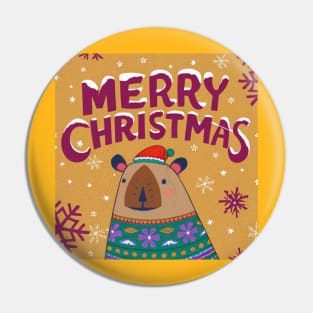 Capybara Christmas Pin