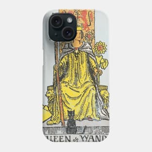 Queen of wands tarot card (distressed) Phone Case