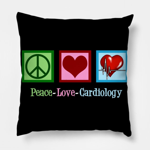 Peace Love Cardiology Pillow by epiclovedesigns