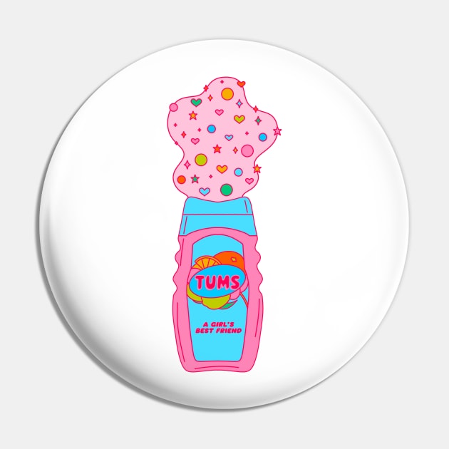 Tums, A Girls Best Friend Pin by Moon Ink Design