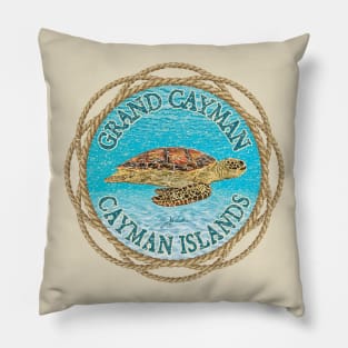 Grand Cayman, Cayman Islands, Gliding Sea Turtle Pillow