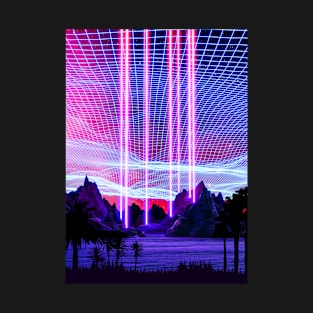 Neon landscape: Rays of light T-Shirt