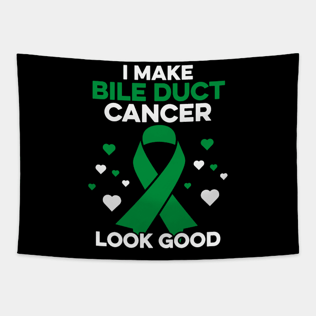 I Make Bile Duct Cancer Look Good Bile Duct Cancer Warrior Tapestry by Boneworkshop