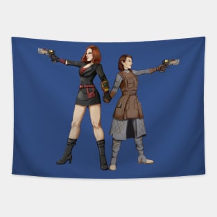 Beth & Odessa Hero Pose Tapestry