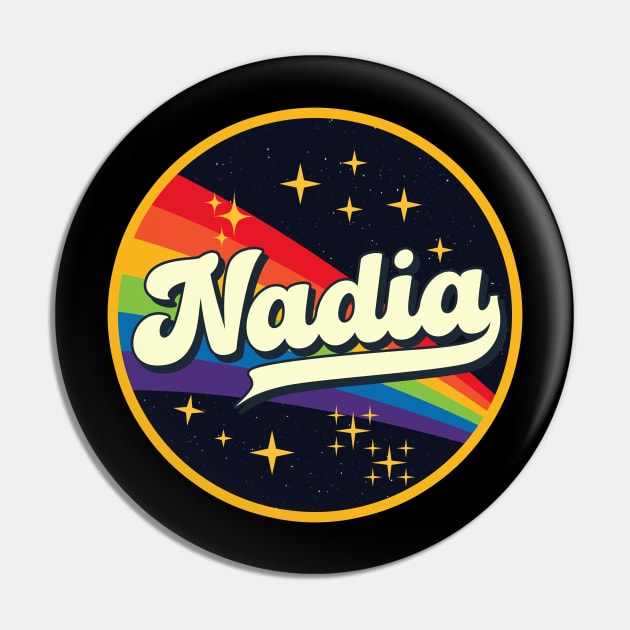 Nadia // Rainbow In Space Vintage Style Pin by LMW Art