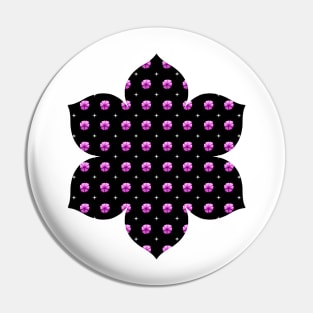 Rows of Stars and Flowers, Light Purple Pin