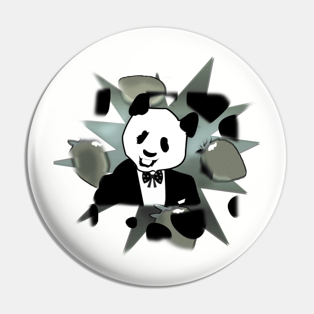 Minotaur - Panda and Strawberry Pin by momomoma