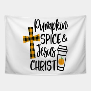 Pumpkin Spice Jesus Christ Tapestry