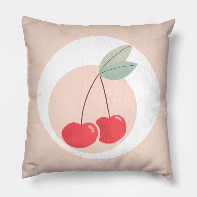 Cherries and mod circle Pillow by Home Cyn Home 