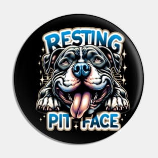 Vintage Pitbull Resting Pit Face - Funny Pitbull Lovers Pin