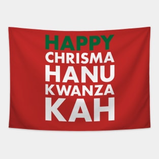 Happy Chrismahanukwanzakah Holiday Tapestry