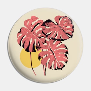 Flamingo Monstera Pin