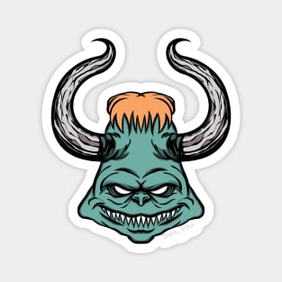 Green Grinning Horned Demon Magnet