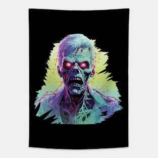Holographic Halloween Zombie Tapestry