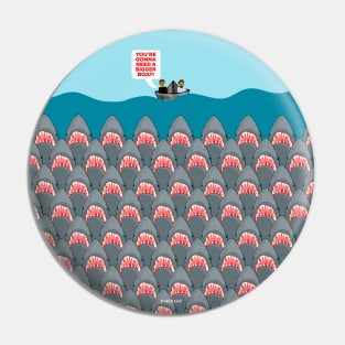 Jaws Movie Boat and Sharks Pin