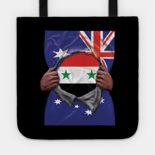 Syria Flag Australian Flag Ripped - Gift for Syrian From Syria Tote