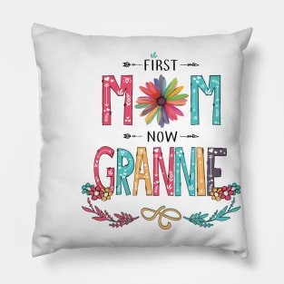 First Mom Now Grannie Wildflowers Happy Mothers Day Pillow