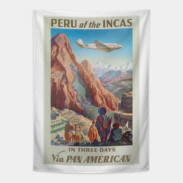 Vintage Poster Peru of the Incas Tapestry by Yaelledark