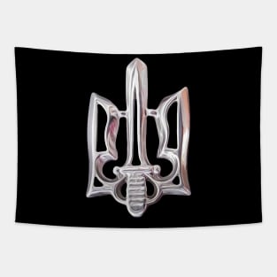 Ukrainian symbol silver tryzub Tapestry