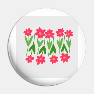 Hand illustrated pink flowers Pin