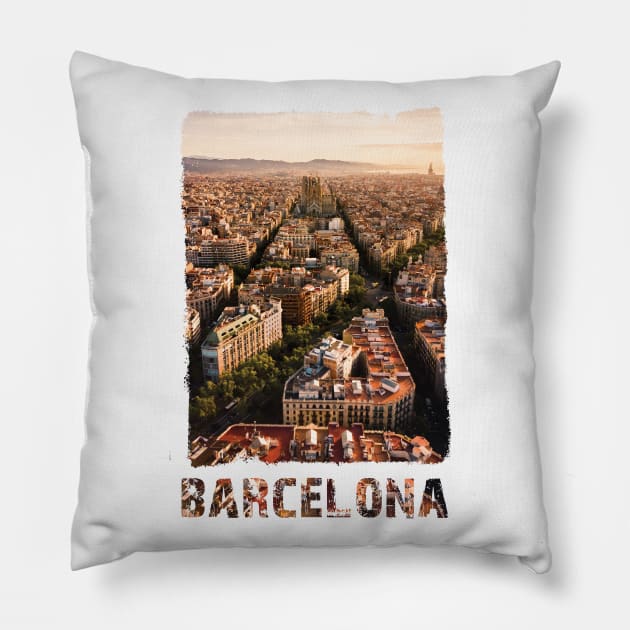 barcelona Pillow by teehood