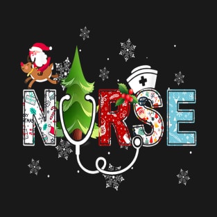 Nurse Stethoscope Christmas Tree Ornaments Decor T-Shirt