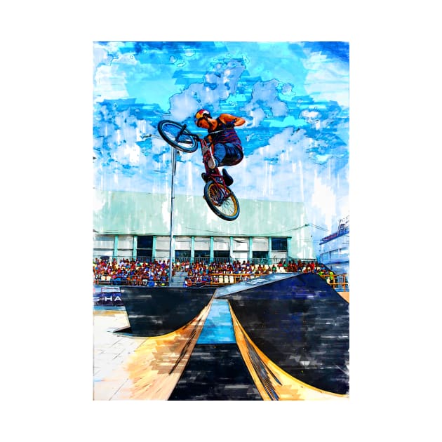 BMX Competition Silhouette.For BMX lovers. by ColortrixArt