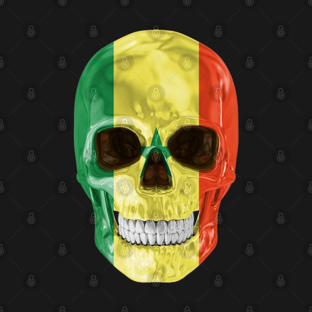 Senegal Flag Skull - Gift for Senegalese With Roots From Senegal by Country Flags