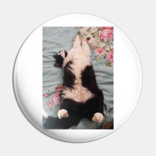 Tuxedo Cat Funny Cute Sleeping and Air-Kneading Pin