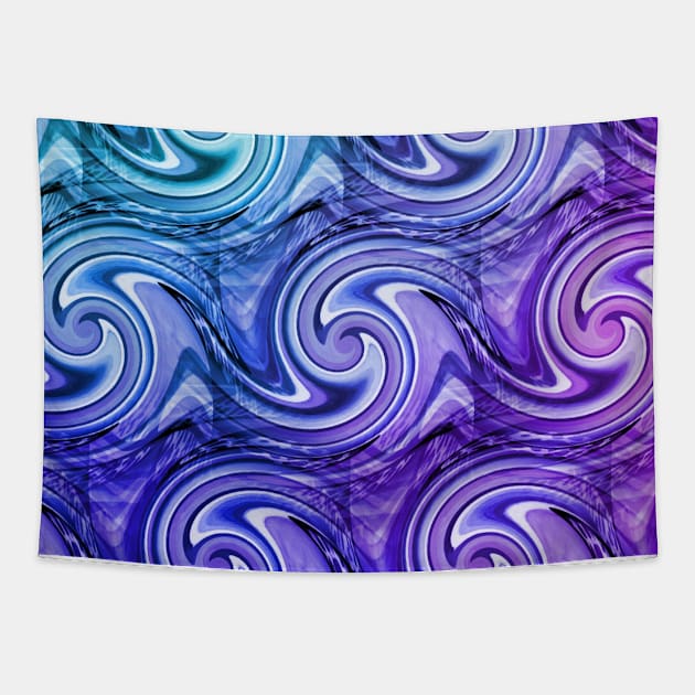 Purple Ombre Ocean Wave Geode Tapestry by Moon Art