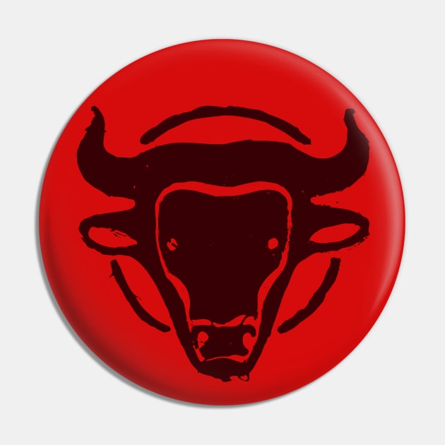 Stylized head of the Minotaur Pin by croquis design